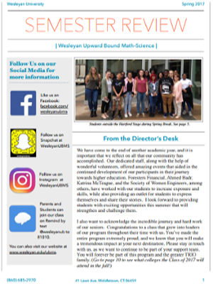 Spring 2017 newsletter cover page